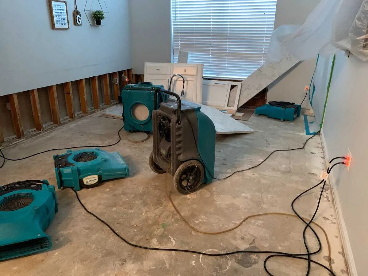 Dehumidifier in flood-cut room for Water Extraction & Removal in Eagle